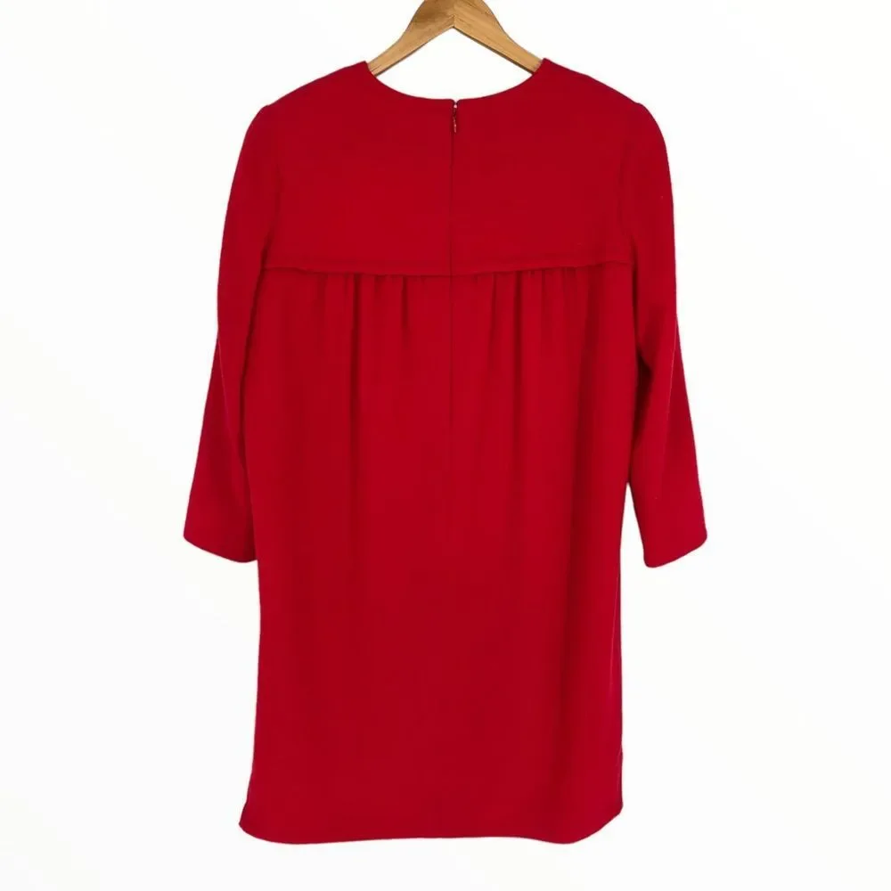 70’s Vintage Bill Blass Red Neiman Marcus Crisscross Lace Up Elbow Sleeve Dress - Picture 9 of 16